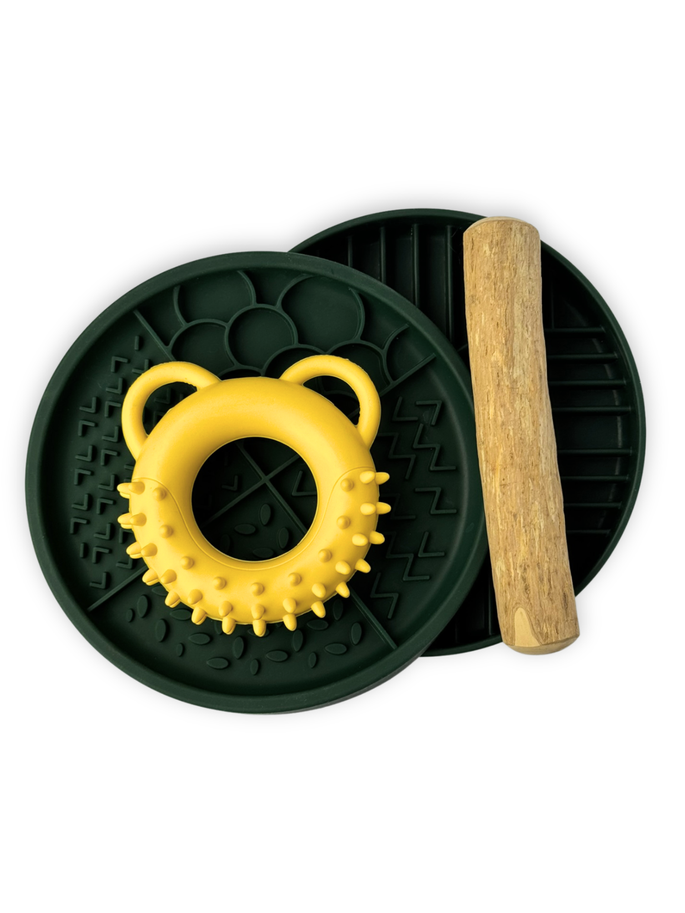 Natural rubber chew toy, Food grade silicone slow feeder and lickmat, coffee wood chew