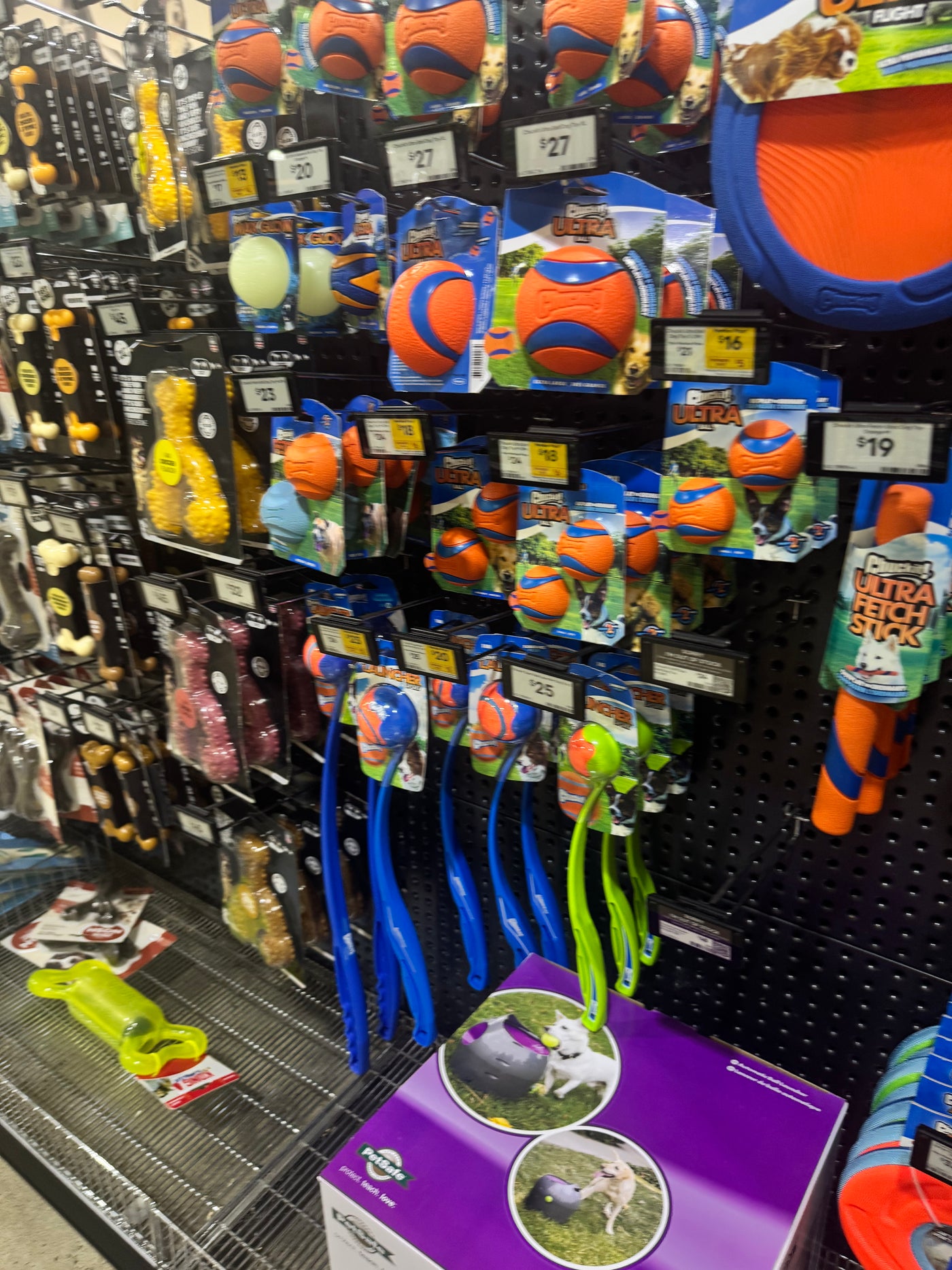 Generic dog toys in a pet store